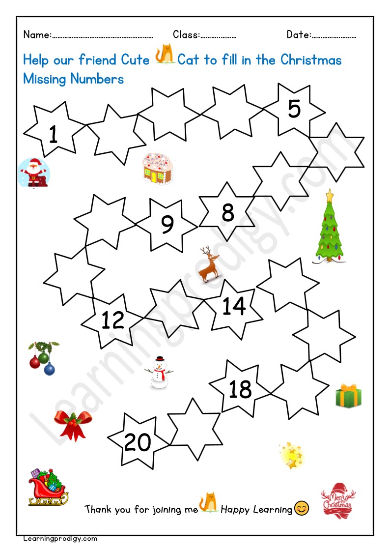 free printable christmas math activity worksheet | maths missing